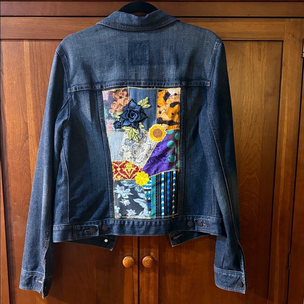 Upcycled Patchwork Denim Jacket - image 1